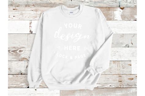 White Gildan 18000 Unisex Sweatshirt Graphic By Lockandpage Creative