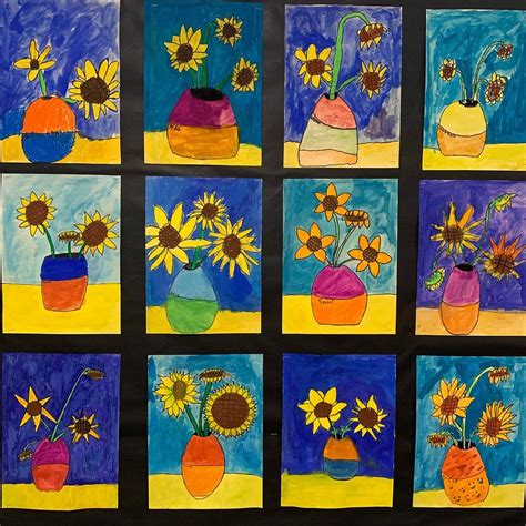 Van Gogh Sunflowers Art Project — Mme Marissa In 2024 Sunflower Art Project Sunflower Art