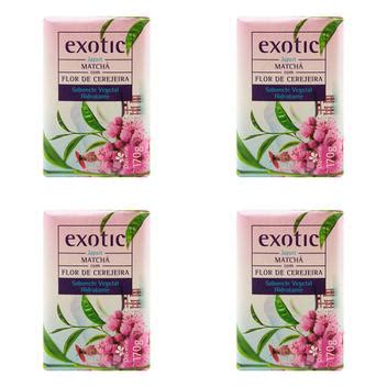 Kit 4 Und Sabonete Davene Exotic Base Vegetal Japan Matchá 170g