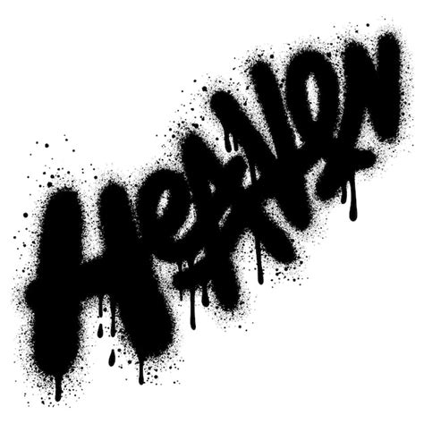 Premium Vector Graffiti Heaven Text Sprayed In Black Over White