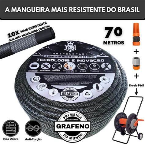 Mangueira Para Quintal Ultra Resistente 70 Metro Carrinho Enrolador