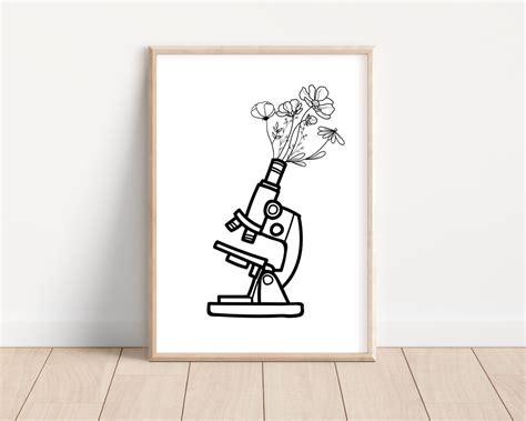 Microscope Art Print Instant Download Science Poster - Etsy