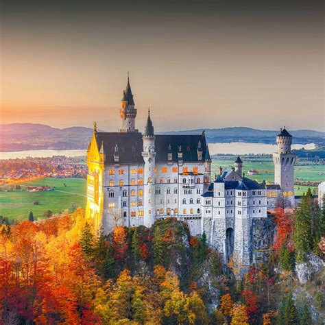 Neuschwanstein Castle In Autumn Wall Art | Photography