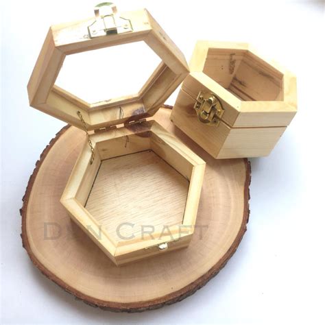 Jual BOX KAYU JATI BELANDA UNTUK RING BOX HEXAGON KOTAK CINCIN KAYU