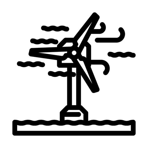 Offshore Wind Turbine Line Icon Vector Illustration 36277841 Vector Art At Vecteezy