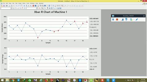 Xbar R Charts In Minitabquality Controls Youtube