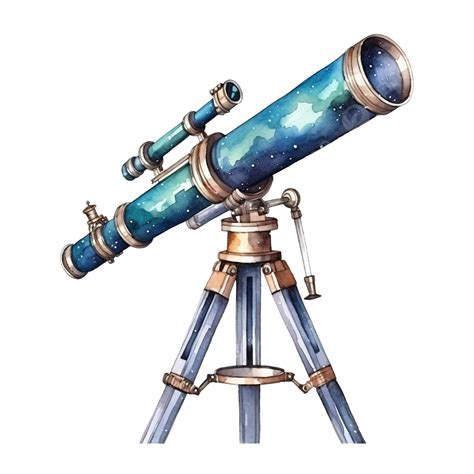Watercolor Telescope Clip Art Watercolor Space Science Png