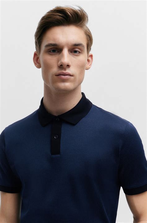 Boss Structured Cotton Polo Shirt With Mercerized Finish