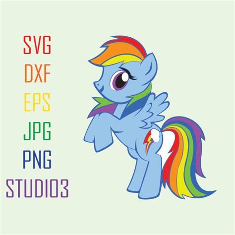 My Little Pony Rainbow Dash Svg Files Svg Dxf Eps Studio 3 Png