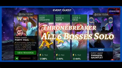 MCOC All 6 Thronebreaker Bosses Solo December 2023 PARTY FOUL