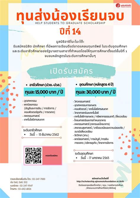 รับสมัครทุนการศึกษา โครงการ ส่งน้องเรียนจบ ประจำปีการศึกษา 2562 กอง