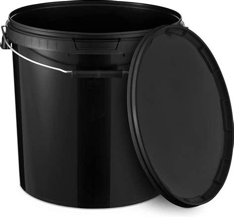 BenBow Seau Avec Couvercle 20l Noir 1x 20 Litres Alimentaire Stable