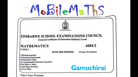 Zimsec Maths June P Youtube