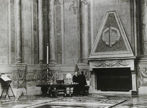 Benito Mussolini In His Office In The Palazzo Venezia Rome All