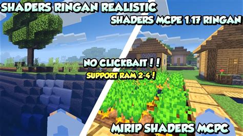 Shaders Ringan Mcpe Mirip Mcpc No Lag Mcpe Youtube