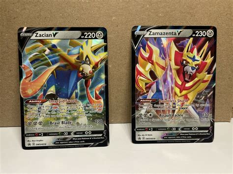 Mavin Zacian V SWSH018 And Zamazenta V SWSH 019 Promo Cards Pokemon Cards