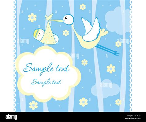 Baby arrival announcement card Stock Photo - Alamy