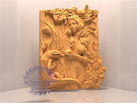 Eva Naked Nude Girl Woman Decorative Panel Relief For CNC Router Stl