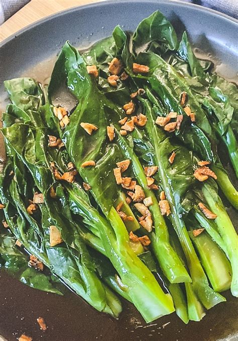 Kailan Chinese Broccoli With Easy Garlic Oyster Sauce Farah J Eats