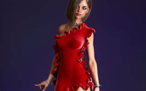 3840x2400 Red Dress Girl 3d Cgi 4k 4k Hd 4k Wallpapers Images