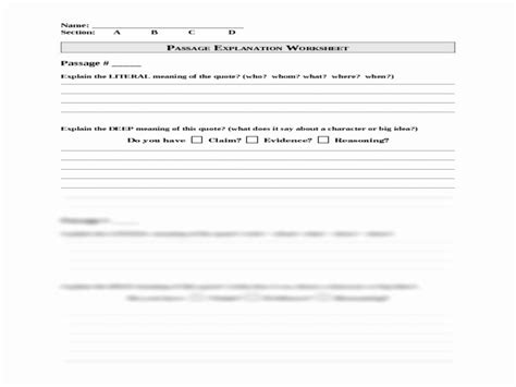 Finding The Claim And Evidence Worksheet