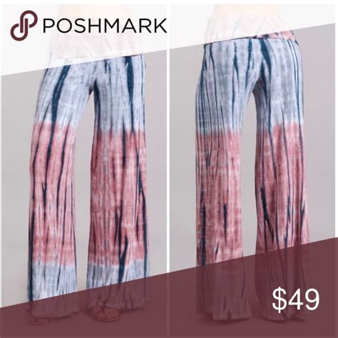 ️ Pink Tie Dye Palazzo Foldover High Waist Pants Clothes Design High