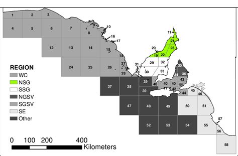 Map Of The 58 Marine Fishing Areas Mfa Of South Australias Marine