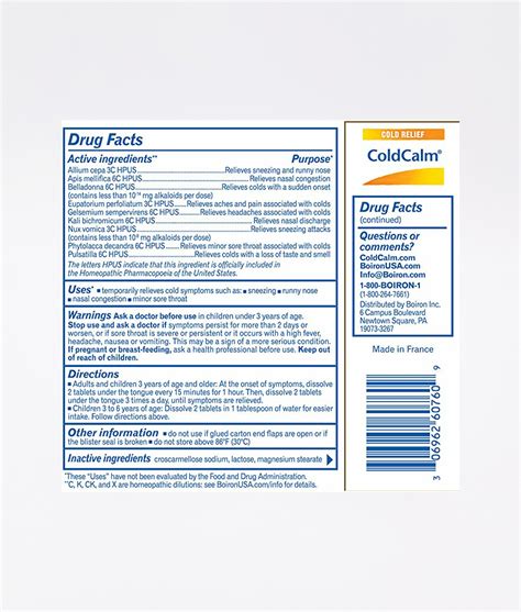 Boiron ColdCalm® Tablets | Juneva Health