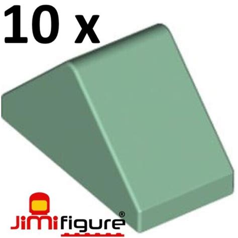 NEW 10 X LEGO Slope 45 Degree 2x1 Double Sand Green 3044c Genuine Roof