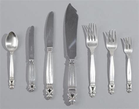 Georg Jensen Sterling Silver Flatware Acorn Pattern