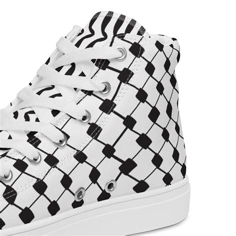 Arabic Palestine Keffiyeh كوفـيـة Pattern Mens High Top Canvas Shoes Etsy