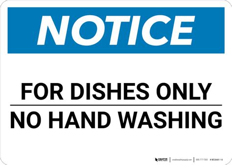 Wash Dishes Sign