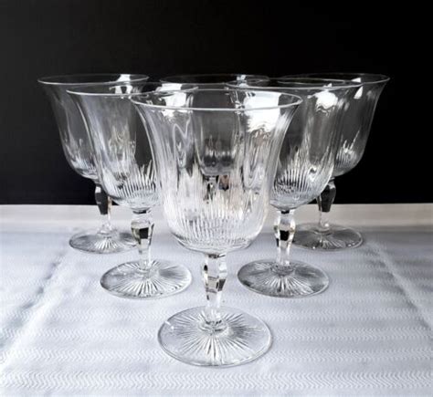 Gorgeous Set Of Six Antique Edwardian Blaze Cut Crystal Wine Glasses Ebay