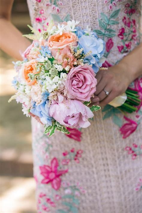 Colorful Engagement Bouquet Closeup Stock Image - Image of rings, flowers: 133340047