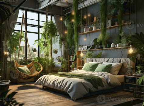 Ai Generated Home Garden Minimal Bedroom In Yellow And Wooden Tones