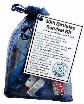 30th Birthday Survival Kit Gift PINK Or BLUE Novelty Gift For 30th