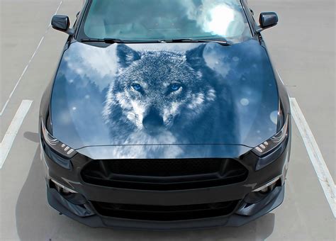 Car Hood Wrap Decal Wrap Decal Wolf Art Vinyl Sticker Etsy