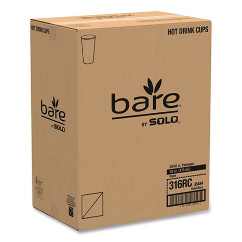 Bare Eco Forward Recycled Content PCF Paper Hot Cups 16 Oz Green White Beige 1 000 Carton