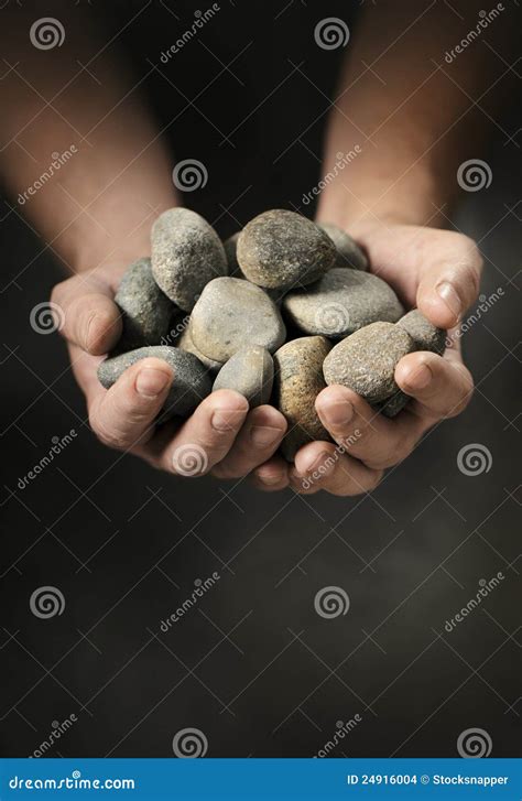 Hands Full Of Rocks Stock Photo Image Of Rock Holding 24916004