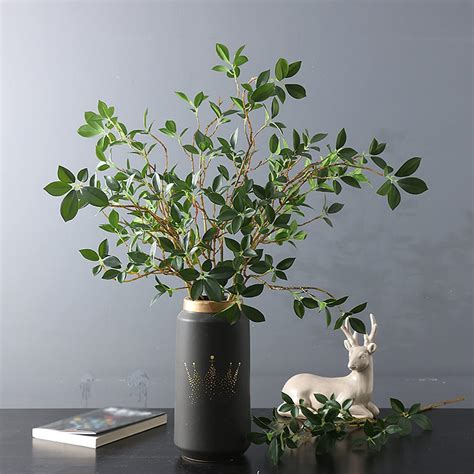 SNAILGARDEN 4Pcs Artificial Greenery Stems 43 3 Long Stems Faux Ficus