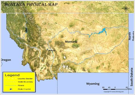 Physical Map Of Montana Check Geographical Features Of The Montana