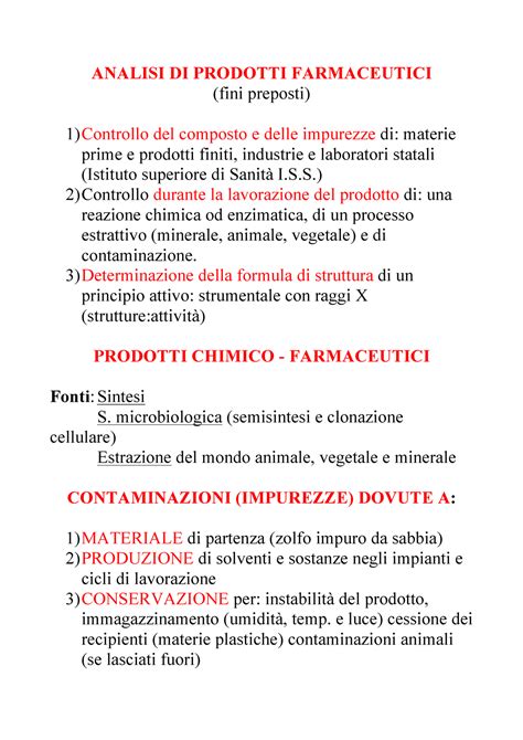 Analisi Prodotti Farmaceutici Analisi Di Prodotti Farmaceutici Fini