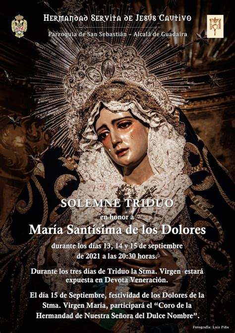 Triduo A Mar A Stma De Los Dolores Antigua Y Venerable Hdad Servita