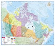 Large Canada Wall Map Political Pinboard