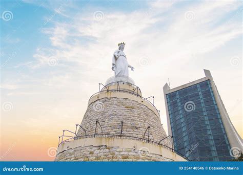 Our Lady Of Lebanon Harrisa Village And Jounieh City Editorial Photo