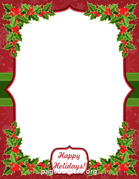 Happy Holidays Border: Clip Art, Page Border, and Vector Graphics ...