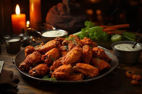 Rustic Rhapsody Buffalo Chicken Wings In Vivid Splendor Background