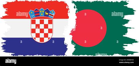 Bangladesh And Croatia Grunge Flags Connection Vector Stock Vector