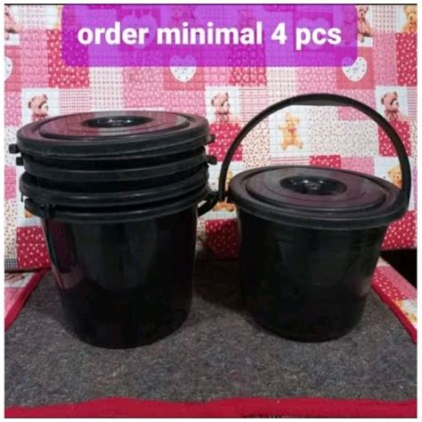 Jual Per Pcs Ember Timba Hitam Galon Tutup Liter Tasyukuran