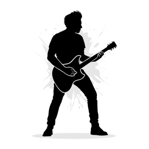 Premium Vector Silhouette Of A Band Guitarist Vector Illustration